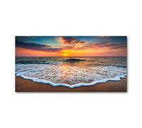 Tulup Glass Picture Wall Art - 100x50cm - Tempered Glass Decoration - Print for Living room Bedroom - Toughened Glass Image - Glass picture Wall Art - Sunset by the sea