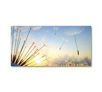 Tulup Glass Picture Wall Art - 100x50cm - Tempered Glass Decoration - Print for Living room Bedroom - Toughened Glass Image - Glass picture Wall Art - Dandelion seeds