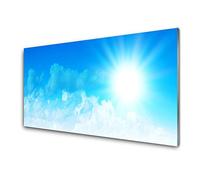 Tulup Glass Splashback for Kitchen - 39.4 in x 19.7 in / 100x50 cm - Cooker Wall Protection Tempered Glass - Sun Heaven Landscape