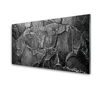 Tulup Glass Splashback for Kitchen - 39.4 in x 19.7 in / 100x50 cm - Cooker Wall Protection Tempered Glass - Rocky Rocks Nature
