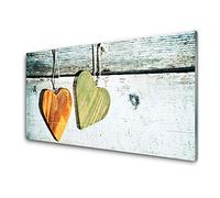 Tulup Glass Splashback for Kitchen - 39.4 in x 19.7 in / 100x50 cm - Cooker Wall Protection Tempered Glass - Heart Art