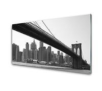 Tulup Glass Splashback for Kitchen - 39.4 in x 19.7 in / 100x50 cm - Cooker Wall Protection Tempered Glass - Bridge City Architecture