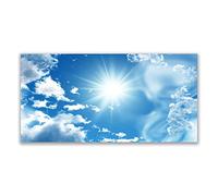 Tulup Glass Splashback for Kitchen - 47.3 in x 23.6 in / 120x60 cm - Cooker Wall Protection Tempered Glass - Heaven Sun Landscape