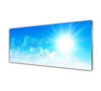 Tulup Glass Splashback for Kitchen - 49.2 in x 19.7 in / 125x50 cm - Cooker Wall Protection Tempered Glass - Sun Heaven Landscape