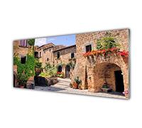 Tulup Glass Splashback for Kitchen - 49.2 in x 19.7 in / 125x50 cm - Cooker Wall Protection Tempered Glass - Residential Building Architecture