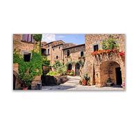 Tulup Glass Splashback for Kitchen - 55.1 in x 27.6 in / 140x70 cm - Cooker Wall Protection Tempered Glass - Residential Building Architecture