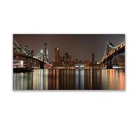Tulup Glass Splashback for Kitchen - 55.1 in x 27.6 in / 140x70 cm - Cooker Wall Protection Tempered Glass - City Bridges Architecture