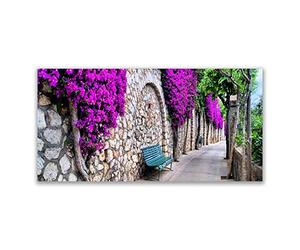 Tulup Glass Splashback for Kitchen - 55.1 in x 27.6 in / 140x70 cm - Cooker Wall Protection Tempered Glass - Alley Seat Bench Architecture