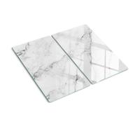 Tulup Glass Worktop Saver Splashback Chopping Board 2x30x52cm - Marble