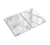 Tulup Glass Worktop Saver Splashback Chopping Board 2x40x52cm - Marble
