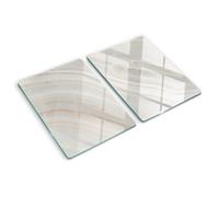 Tulup Glass Worktop Saver Splashback Chopping Board 2x40x52cm - Marble texture