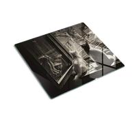 Tulup Glass Worktop Saver Splashback Chopping Board 60x52cm - Cats at the window