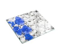 Tulup Glass Worktop Saver Splashback Chopping Board 60x52cm - Hydrangea