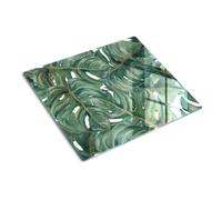 Tulup Glass Worktop Saver Splashback Chopping Board 60x52cm - Monstera