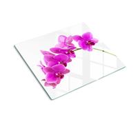 Tulup Glass Worktop Saver Splashback Chopping Board 60x52cm - Pink orchid