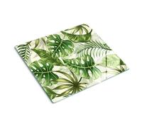 Tulup Glass Worktop Saver Splashback Chopping Board 60x52cm - Tropical leaves