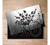 Tulup Glass Worktop Saver Splashback Chopping Board 80x52cm - Dandelion seeds