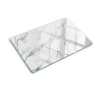 Tulup Glass Worktop Saver Splashback Chopping Board 80x52cm - Marble