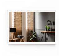 Tulup Mirror 39.3x27.6 inch / 100x70 cm Glass Wall Decoration Living room White Frame MDF Big Bathroom Bedroom