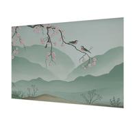 Tulup Non-Woven Wallpaper 152x104 cm Home Decoration Glue Icluded Wall Installation Easy to Clean Photographic Design for The Living Room, Bedroom, and Hallway - Japanese Serenade