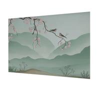 Tulup Non-Woven Wallpaper 312x219 cm Home Decoration Glue Icluded Wall Installation Easy to Clean Photographic Design for The Living Room, Bedroom, and Hallway - Japanese Serenade