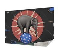 Tulup Self-Adhesive Wallcovering 312x219 cm Home Decoration Sticky Back Wall Installation Easy to Clean Photographic Design for The Living Room, Bedroom, and Hallway - Circus Elephant