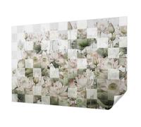 Tulup Self-Adhesive Wallpaper 208x146 cm Home Decoration Sticky Back Wall Installation Easy to Clean Photographic Design for The Living Room, Bedroom, and Hallway - Lotus Patterns