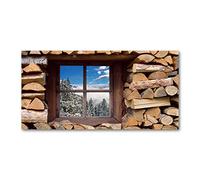 Tulup Splashback - 120x60cm - Backsplash Cooker Hob Wall Kitchen Panels Heat Resistant - Tempered Safety Glass Winter outside the window