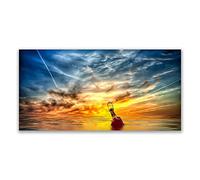 Tulup Splashback - 140x70cm Backsplash Cooker Hob Wall Splashback - Kitchen Wall Panels - Heat Resistant - Toughened/Tempered Safety Real Glass - Abstract Art