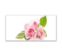 Tulup Splashback - 140x70cm Backsplash Cooker Hob Wall Splashback - Kitchen Wall Panels - Heat Resistant - Toughened/Tempered Safety Real Glass - Roses Floral