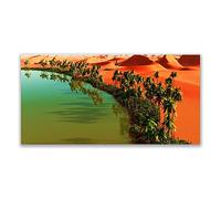 Tulup Splashback - 140x70cm Backsplash Cooker Hob Wall Splashback - Kitchen Wall Panels - Heat Resistant - Toughened/Tempered Safety Real Glass - Bay Trees Desert Landscape