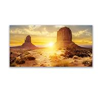 Tulup Splashback - 140x70cm Backsplash Cooker Hob Wall Splashback - Kitchen Wall Panels - Heat Resistant - Toughened/Tempered Safety Real Glass - Desert Sun Landscape