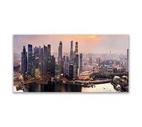 Tulup Splashback - 140x70cm Backsplash Cooker Hob Wall Splashback - Kitchen Wall Panels - Heat Resistant - Toughened/Tempered Safety Real Glass - City Houses