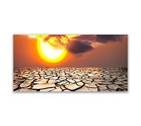 Tulup Splashback - 140x70cm Backsplash Cooker Hob Wall Splashback - Kitchen Wall Panels - Heat Resistant - Toughened/Tempered Safety Real Glass - Sun Desert Landscape