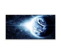 Tulup Splashback - 140x70cm Backsplash Cooker Hob Wall Splashback - Kitchen Wall Panels - Heat Resistant - Toughened/Tempered Safety Real Glass - Globe Universe