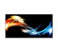 Tulup Splashback - 140x70cm Backsplash Cooker Hob Wall Splashback - Kitchen Wall Panels - Heat Resistant - Toughened/Tempered Safety Real Glass - Abstract Art