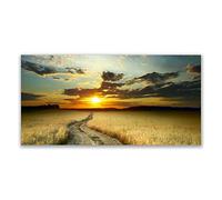 Tulup Splashback - 140x70cm Backsplash Cooker Hob Wall Splashback - Kitchen Wall Panels - Heat Resistant - Toughened/Tempered Safety Real Glass - Way Meadow Landscape