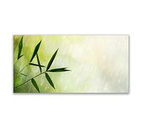 Tulup Splashback - 140x70cm Backsplash Cooker Hob Wall Splashback - Kitchen Wall Panels - Heat Resistant - Toughened/Tempered Safety Real Glass - Leaves Rain Floral