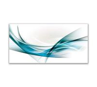 Tulup Splashback - 140x70cm Backsplash Cooker Hob Wall Splashback - Kitchen Wall Panels - Heat Resistant - Toughened/Tempered Safety Real Glass - Abstract Lines Art