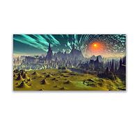 Tulup Splashback - 140x70cm Backsplash Cooker Hob Wall Splashback - Kitchen Wall Panels - Heat Resistant - Toughened/Tempered Safety Real Glass - Abstract Art