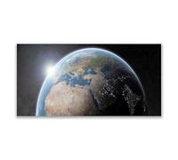 Tulup Splashback - 140x70cm Backsplash Cooker Hob Wall Splashback - Kitchen Wall Panels - Heat Resistant - Toughened/Tempered Safety Real Glass - Globe Universe