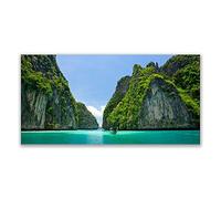 Tulup Splashback - 140x70cm Backsplash Cooker Hob Wall Splashback - Kitchen Wall Panels - Heat Resistant - Toughened/Tempered Safety Real Glass - Booked Landscape