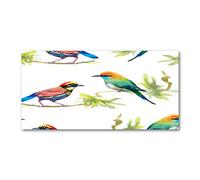 Tulup Splashback 39.37x19.68 inch / 100x50cm Glass Panel Tempered Glass Kitchen Panel Splash-back Kitchen Protection Induction Cooker Wall Protection Toughened Safe Glass - Multicolored - Exotic birds