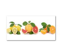 Tulup Splashback 39.37x19.68 inch / 100x50cm Glass Panel Tempered Glass Kitchen Panel Splash-back Kitchen Protection Induction Cooker Wall Protection Toughened Safe Glass - Orange - Citrus fruits