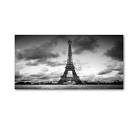 Tulup Splashback 39.37x19.68 inch / 100x50cm Glass Panel Tempered Glass Kitchen Panel Splash-back Kitchen Protection Induction Cooker Wall Protection Toughened Safe Glass - Black and white - Eiffel Tower Paris
