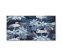 Tulup Splashback 39.37x19.68 inch / 100x50cm Glass Panel Wall Protection Induction Cooker Tempered Glass Toughened Safe Glass Kitchen Panel Splash-back Kitchen - Blue - Flamingos plants