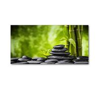 Tulup Splashback 39.37x19.68 inch / 100x50cm Glass Panel Wall Protection Induction Cooker Tempered Glass Toughened Safe Glass Kitchen Panel Splash-back Kitchen - Green - Zen stones