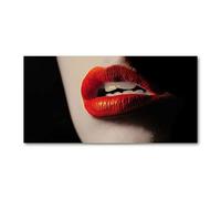 Tulup Splashback 39.37x19.68 inch / 100x50cm Glass Panel Wall Protection Induction Cooker Tempered Glass Toughened Safe Glass Kitchen Panel Splash-back Kitchen - Red - red lips