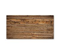 Tulup Splashback 39.37x19.68 inch / 100x50cm Kitchen Protection Induction Cooker Wall Protection Glass Panel Tempered Glass Toughened Safe Glass Kitchen Panel Splash-back - Brown - wooden wall