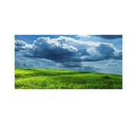 Tulup Splashback 39.37x19.68 inch / 100x50cm Splash-back Kitchen Panel Toughened Safe Glass Tempered Glass Kitchen Protection Induction Cooker Wall Protection Glass Panel - Green - Storm clouds
